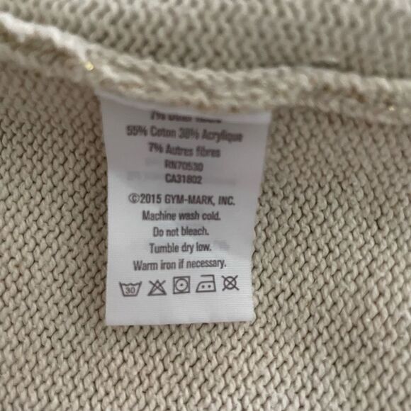 Crochet Sweater Dress by Crazy 8 Cream W/gold Sparkles Size 5T - Picture 4 of 4